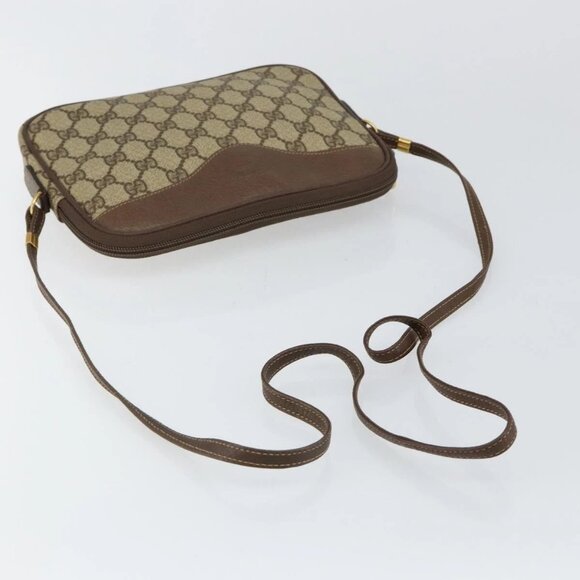 GUCCI GG Canvas Shoulder Bag PVC Leather Beige Auth sw1583 - Picture 8 of 16